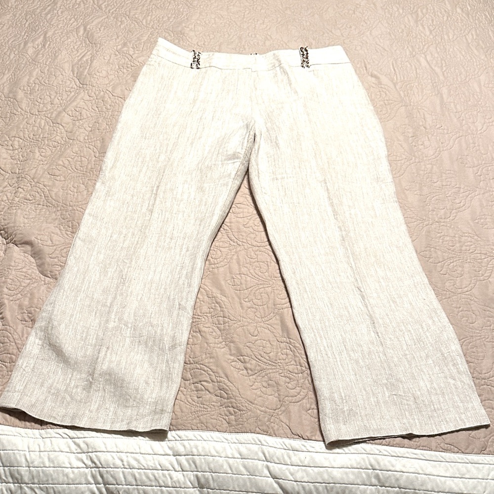 Marks & Spencer Cream Wide Leg Pants UK Size 20 medium = US Size 14